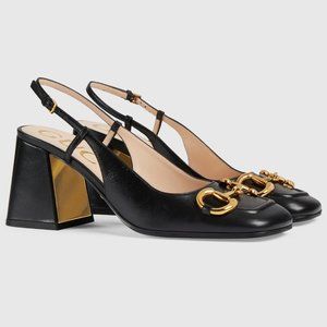 *NIB* Gucci Baby mid-heel slingback pumps with horsebit